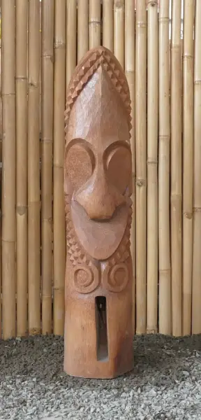 Artikelbild 1 des Artikels “Tiki-Polynesien-Statue aus Kokosnussholz, ca. 100cm hoch mit natur/transparenter Farbe, Ø ca.18-28 cm “